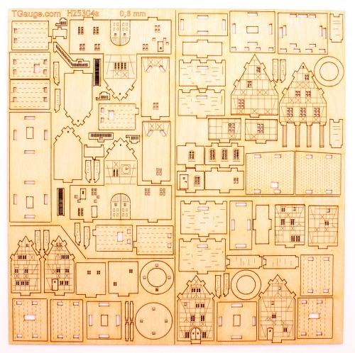 Set of houses with city wall